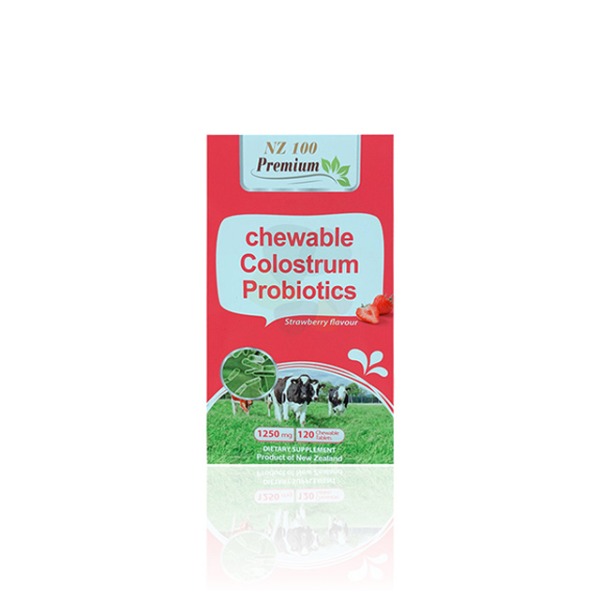 뉴질랜드 초유 유산균 프로바이오틱스 120정 츄어블 딸기맛 엔젯100 TZ