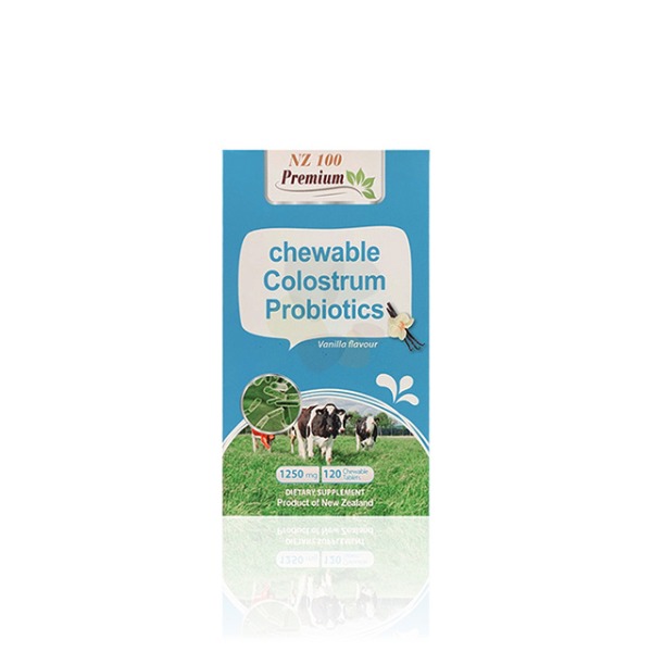 뉴질랜드 초유 유산균 프로바이오틱스 120정 츄어블 바닐라맛 엔젯100 TZ
